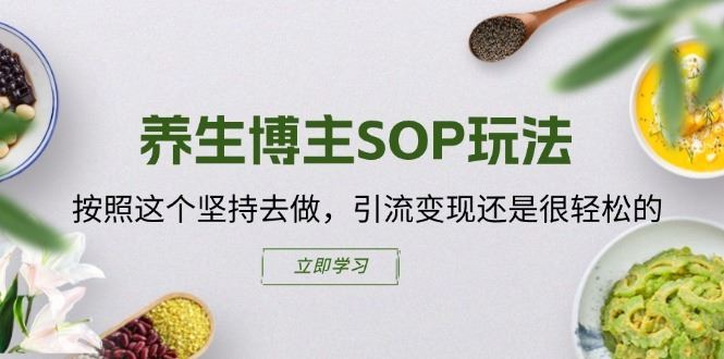 养生博主SOP玩法，按照这个坚持去做，引流变现还是很轻松的-网创学习网