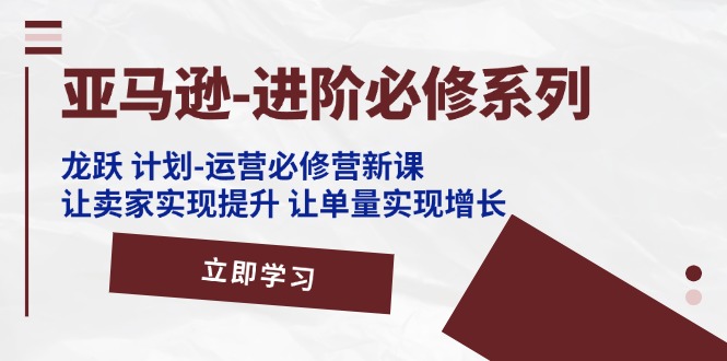 （11623期）亚马逊-进阶必修系列，龙跃 计划-运营必修营新课，让卖家实现提升 让单…-网创学习网