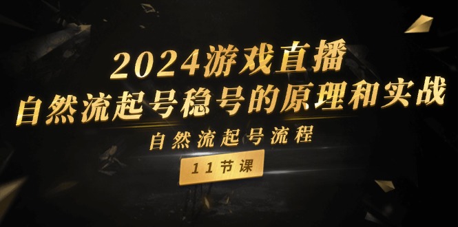 （11653期）2024游戏直播-自然流起号稳号的原理和实战，自然流起号流程（11节）-网创学习网