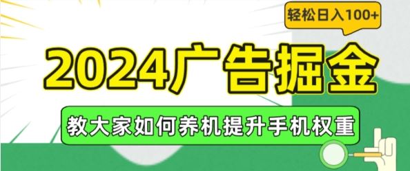 2024广告掘金，教大家如何养机提升手机权重，轻松日入100+【揭秘】-网创学习网