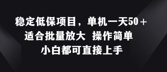 稳定低保项目，单机一天50+适合批量放大 操作简单 小白都可直接上手【揭秘】-网创学习网