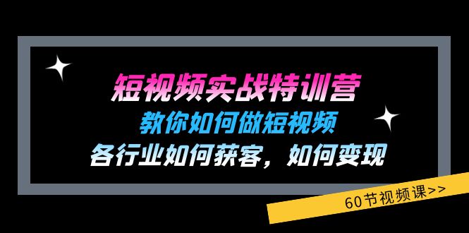 （11729期）短视频实战特训营：教你如何做短视频，各行业如何获客，如何变现 (60节)-网创学习网