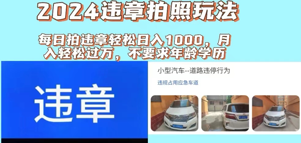 （11743期）2024违章拍照新玩法，推广躺赚+拍照赚钱双模式，日入1000+-网创学习网