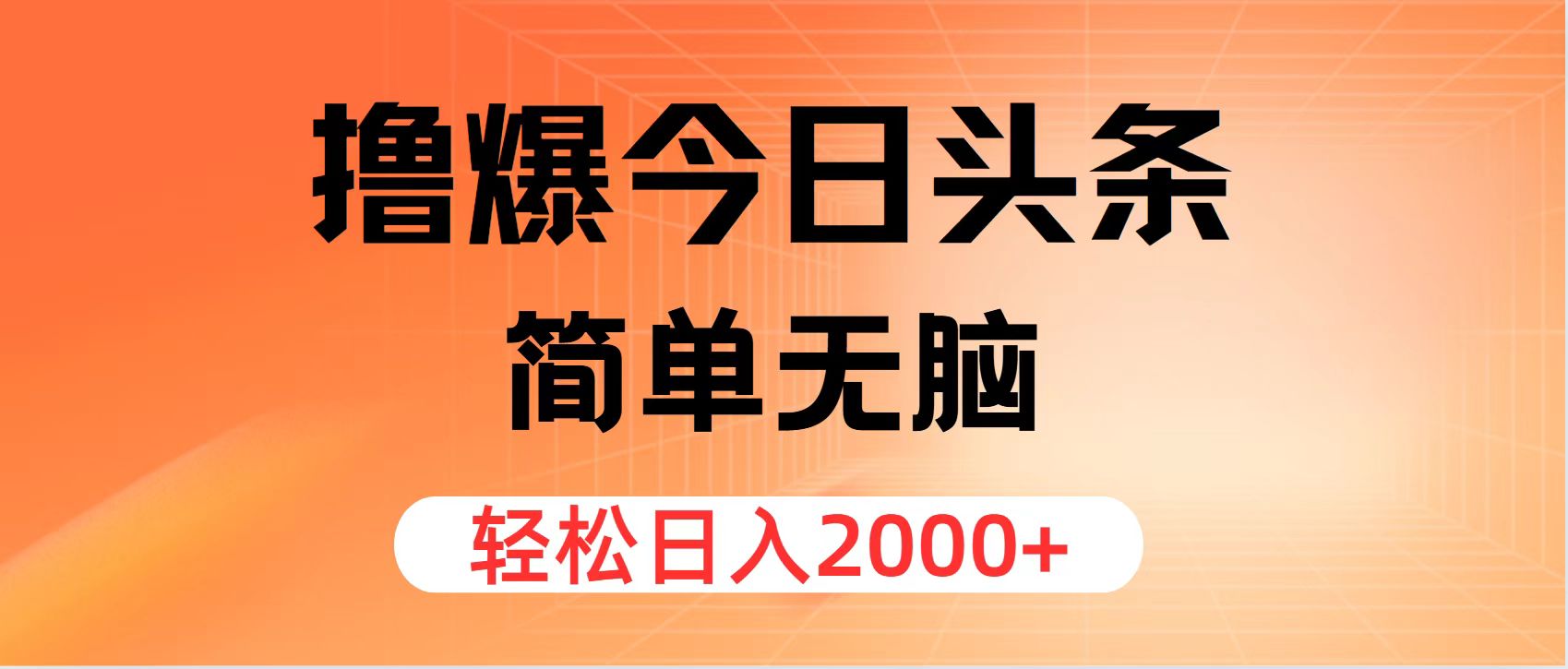 （11849期）撸爆今日头条，简单无脑，日入2000+-网创学习网