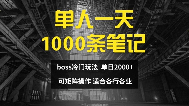 单人一天1000条笔记，日入2000+，BOSS直聘的正确玩法【揭秘】-网创学习网