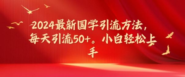 2024最新国学引流方法，每天引流50+，小白轻松上手【揭秘】-网创学习网