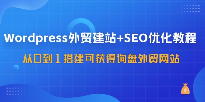 WordPress外贸建站+SEO优化教程，从0到1搭建可获得询盘外贸网站（57节课）-网创学习网