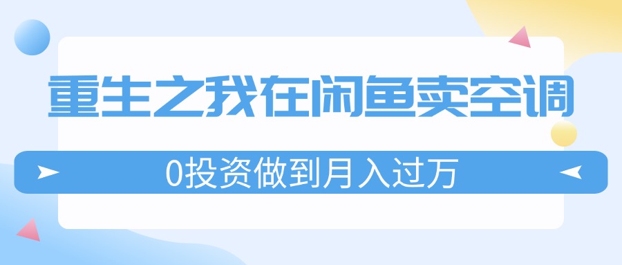 （11962期）重生之我在闲鱼卖空调，0投资做到月入过万，迎娶白富美，走上人生巅峰-网创学习网