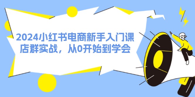 2024小红书电商新手入门课，店群实战，从0开始到学会（31节）-网创学习网