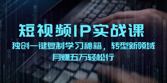 短视频IP实战课，独创一键复制学习秘籍，转战新领域，月赚五万轻松行-网创学习网