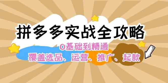 拼多多实战全攻略：0基础到精通，覆盖选品、运营、推广、起款-网创学习网