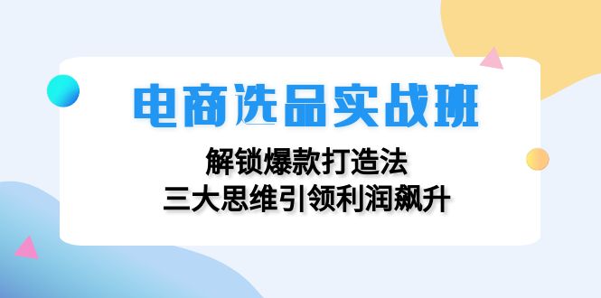 （12398期）电商选品实战班：解锁爆款打造法，三大思维引领利润飙升-网创学习网