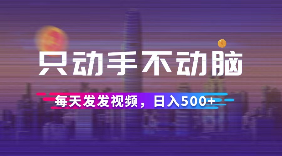 （12433期）只动手不动脑，每天发发视频，日入500+-网创学习网