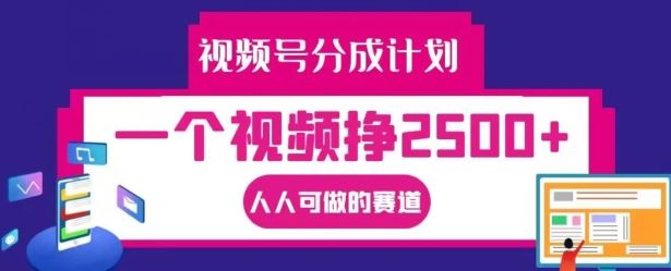 视频号分成计划，一个视频挣2500+，人人可做的赛道【揭秘】-网创学习网