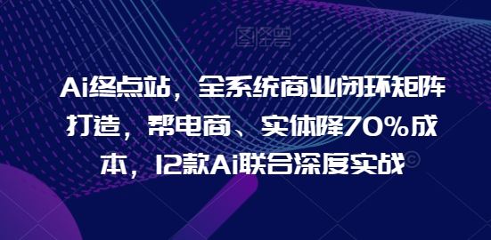 Ai终点站，全系统商业闭环矩阵打造，帮电商、实体降70%成本，12款Ai联合深度实战【0906更新】-网创学习网