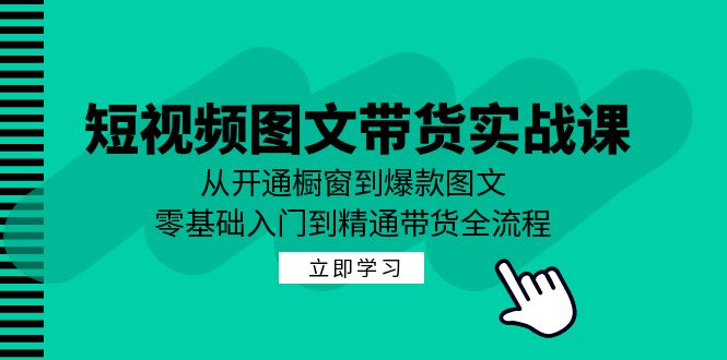 短视频图文带货实战课：从开通橱窗到爆款图文，零基础入门到精通带货-网创学习网