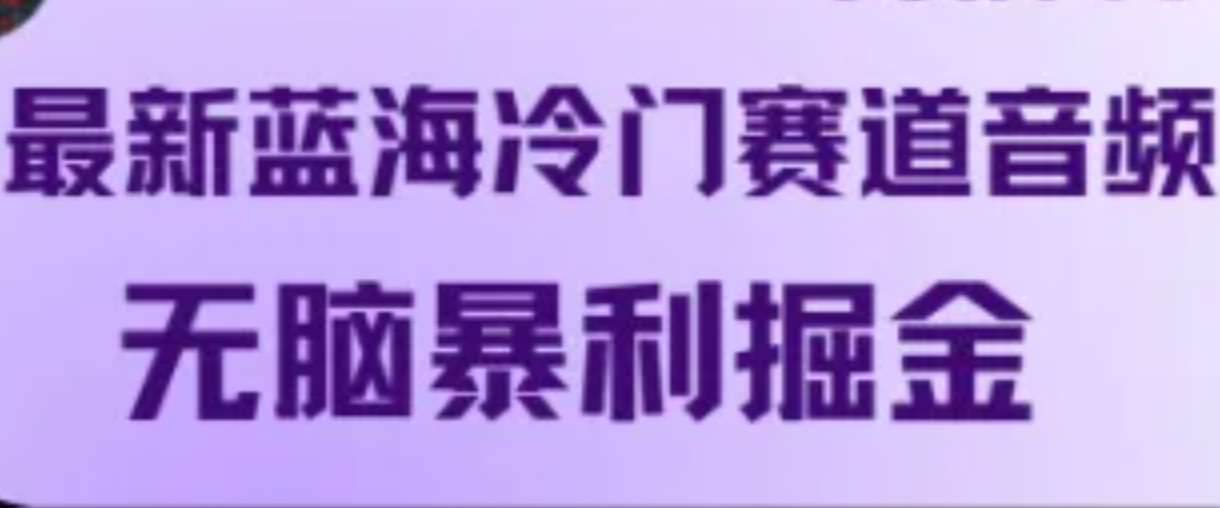 最新蓝海冷门赛道音频，无脑暴利掘金-网创学习网